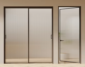 Modern Changhong glass sliding door frosted glass door glass single door 3d model