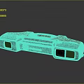 SPACETRON Head Mounted Device With Green Lenses Gray Body Black Strap And Camera