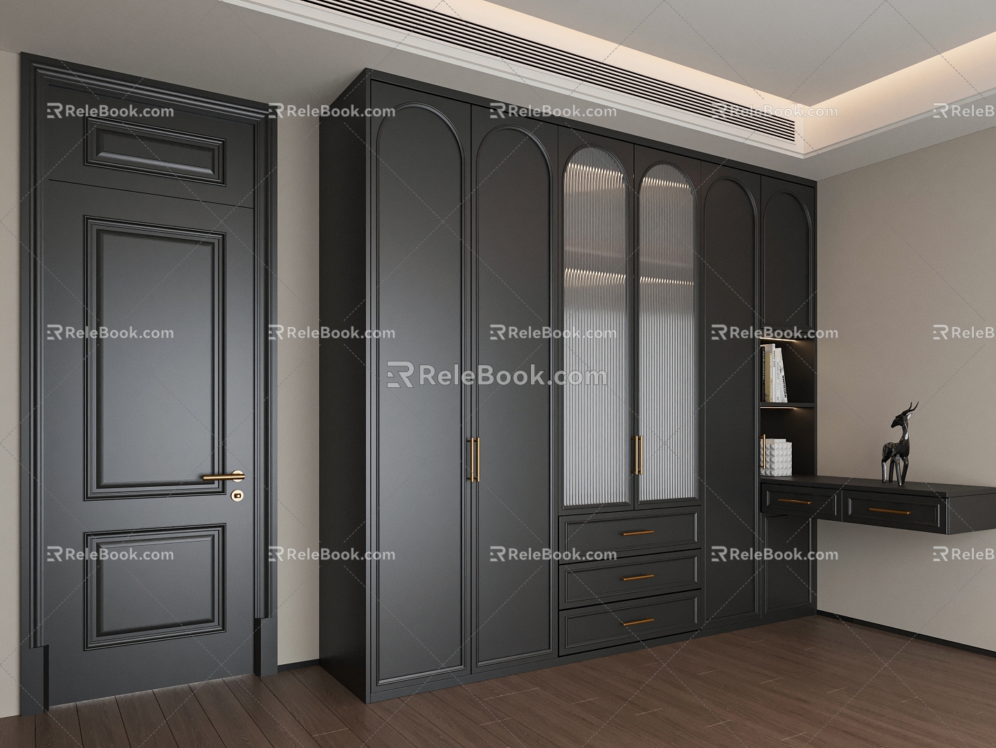 French Wardrobe Door Wardrobe 3d model