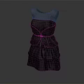 Shiny Black Sleeveless Dress With Layered Ruffled Skirt And Elegant Design