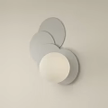 Modern Wall Lamp With Circular Gray Frame And White Illuminated Shade Design 3d model