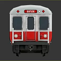 Modern Red And White Train Exterior Design With Windows And Doors
