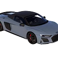 Audi Silver Convertible Sports Car With Black Top And Red Brake Calipers