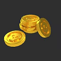 Golden Round Jewelry With Dollar Sign Design And Stacked Arrangement