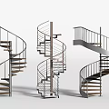 Modern Spiral Staircases With Metal Railings And Wooden Steps In Contemporary Interior Design
