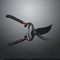 High Quality Sharp Metal Pruning Shears With Black Red Handles Garden Cutting Tool 3d model