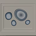Circular Wall Decor With Blue Gray Gradient Layered Rings In Various Sizes And Light Frame 3d model