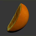 Juicy Fresh Vibrant Orange Slice On Black Background With Reflection