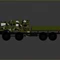 Camouflage Military Truck With Multi Wheel Design And Open Cargo Bed