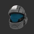 Futuristic Game Movie Character Helmet With Gray Armor And Blue Visor