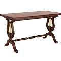 Traditional Dark Brown Wooden Dining Table With Carved Legs And Decorative Details