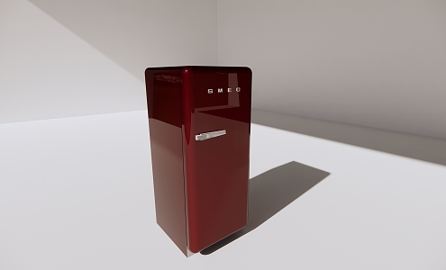 Red rental small refrigerator 3d model