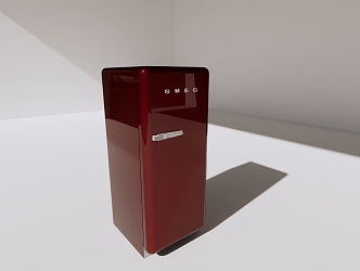 Red rental small refrigerator 3d model