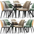 Modern Dining Table and Chair Combination 3d model