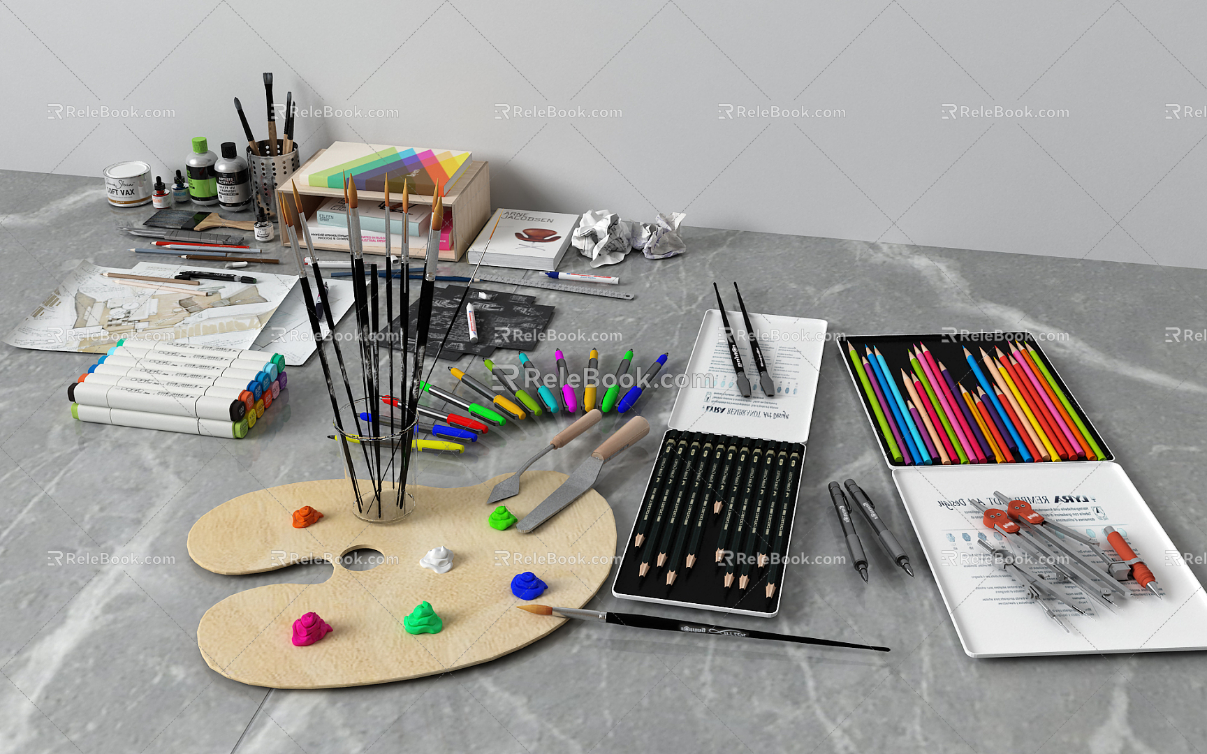 Modern Brushes 3d model