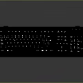 Black Computer Keyboard With Red Accents And Standard Key Layout Design