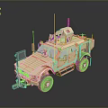 Golden Military Armored Tank With Antennas Equipment And Reflective Surface