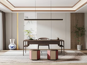 New Chinese Style Study 3d model