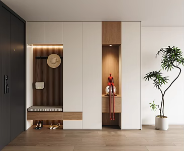 Modern Entrance Shoe Cabinet Home Cabinet Decorative Cabinet Multifunctional Shoe Changing Stool 3d model