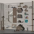 Modern Multi Level Cat Tree With Scratching Posts And Cozy Condos 3d model