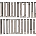 European Roman column square column plaster column 3d model