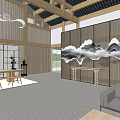 Contemporary Hotel Lobby Interior With Elegant Sofa And Decorative Wall Art