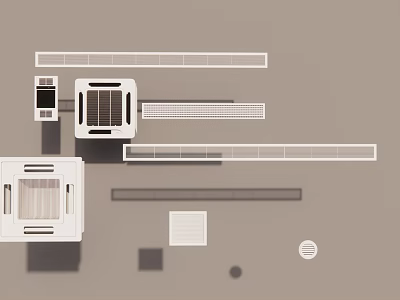 Various Modern Air Conditioner Vents with Different Shapes and Designs for Interior 3d model