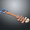 Unique Decorative Weapon with Blue and Brown Color Metallic Shine and Intricate Design
