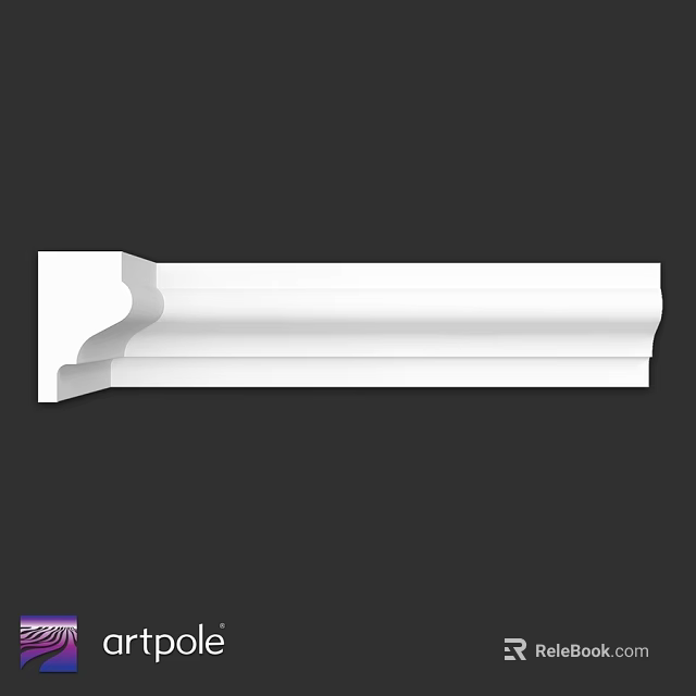 White Architectural Decorative Component For Interior With Curved Profile And Smooth Design 3d model 