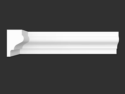White Architectural Decorative Component For Interior With Curved Profile And Smooth Design 3d model