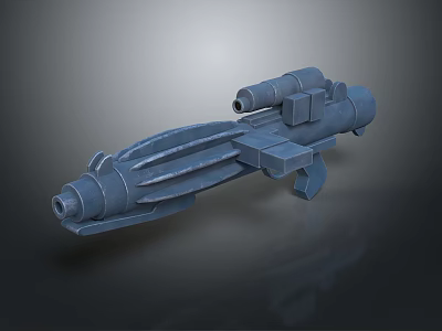 Detailed Futuristic Weapon 3D Model With Metallic Structure And Sci Fi Barrel Design 3d model