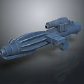Detailed Futuristic Weapon 3D Model With Metallic Structure And Sci Fi Barrel Design