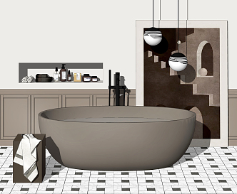 Oval Bathtub Modern Bathtub 3d model