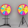 Colorful Lucky Draw Prize Wheels With Various Prizes And Stands