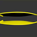 Modern Yellow Decorative Object With Unique Curved Glossy Stacked Design