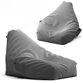 Gray Soft Fabric Lazy Sofa Two Modern Comfortable Indoor Seating Furniture