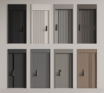 Modern entry door security door 3d model