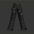 Gray Cargo Pants with Multiple Straps Red Belt and Utility Pockets Design