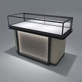 Modern Display Showcase Shelf With Glass Top Metal Frame And Mesh Panel