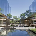 Modern Simple Sinking Courtyard Sales Department Club 3d model