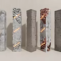 Columns Cement Columns Decorative Columns Stainless Steel Cement Columns Broken Columns Broken Columns 3d model