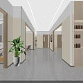 Smart Elderly Care Center Lobby With Reception Desk Staff And Comfortable Sofa Seats