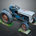 Vintage Tractor Model With Large Wheels Green Base And Detailed Design