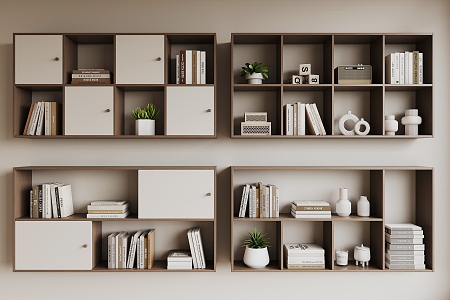 Modern Bookcase Wall-mounted Bookcase 3d model