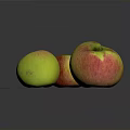 Ripe Red And Green Apples Neatly Arranged On Round Wooden Tray
