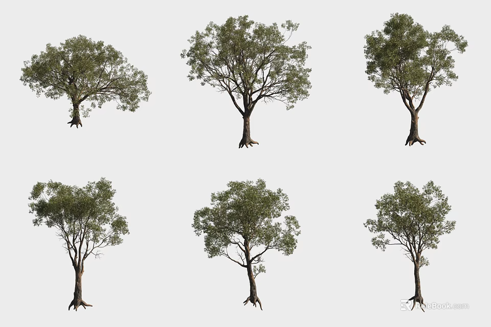 Various Shrub Varieties For Garden Landscaping With Green Foliage And Natural Shapes 3d model 