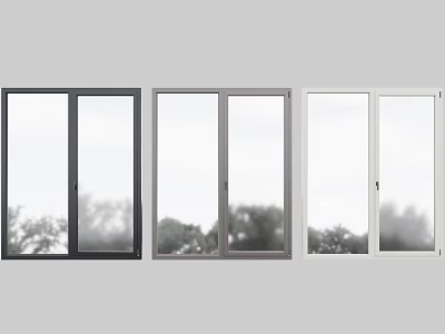 Different Colors Casement Windows for Home Exterior Design with Clear Glass and Frame 3d model