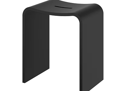 Black Modern Minimalist Stool With Sleek U Shaped Frame For Home Use 3d model