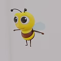 Cute Yellow Bee Doll With Big Eyes Black Antennae And Transparent Wings