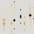 Modern Wall Lamps With Various Geometric Shapes And Gold Black Metal Finishes